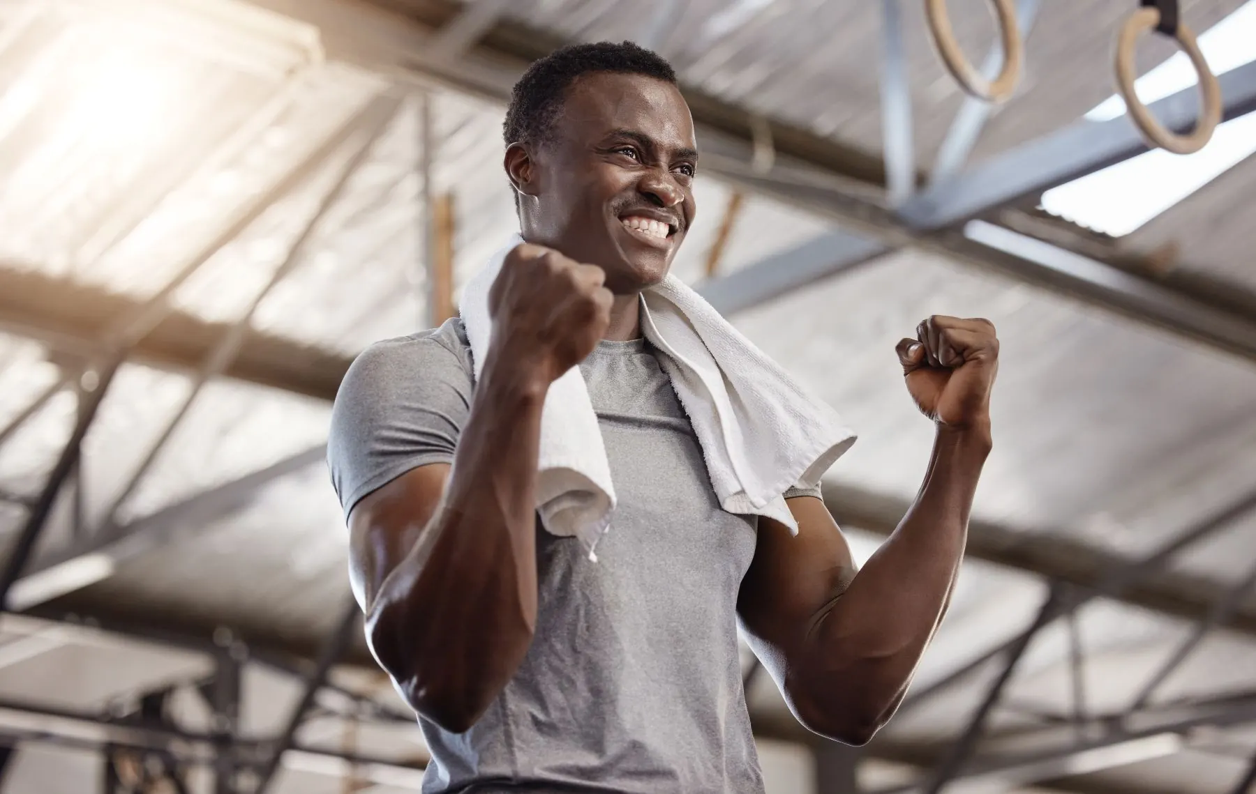Gym member entering through automated door access